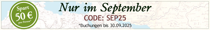 Nur im September. Spart 50 € pro Person. Code: SEP25