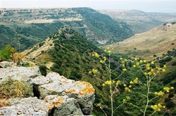 Ausblick auf die Berglandschaft in Golan