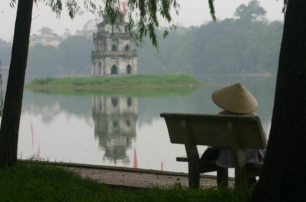 Blick auf den Hoan Kiem-See in Hanoi Hoan Kiem-See, Hanoi, Vietnam, Rundreise Vietnam, Rundreise Laos, Rundreise Kambodscha