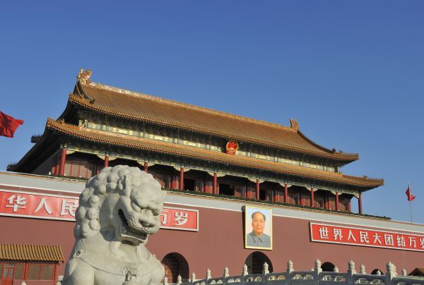 Tempel, Löwenstatue, China Reise