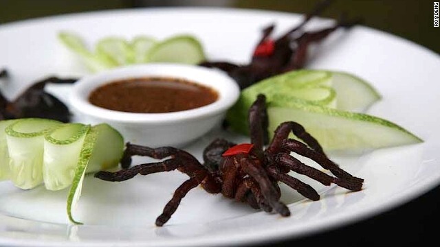 Frittierte Spinnen Spinnen, Delikatesse, Rundreise Kambodscha