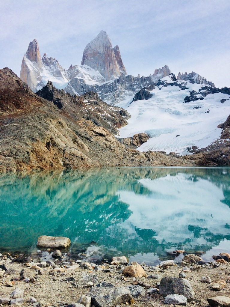 El Chaltén El Chaltén Berge mit Schneespitze