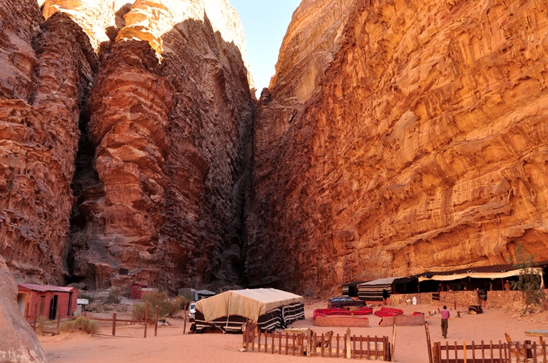 Beispiels eines Wüstencamps im Wadi Rum Wüstencamp, Wadi Rum, Jordanien
