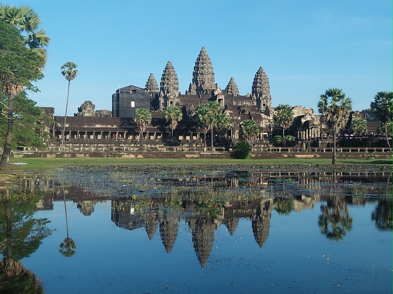 Die Tempelanlage Angkor Wat in Kambodscha Angkor Wat, See, Tempel, laos kambodscha vietnam beste reisezeit