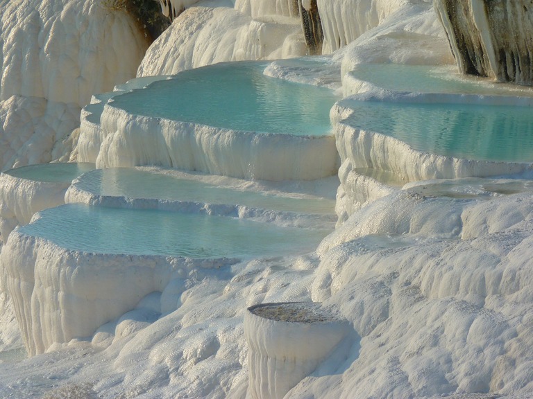 Pamukkale, Baumwollburg, Kalkterrassen, Wasserbecken, Weiß