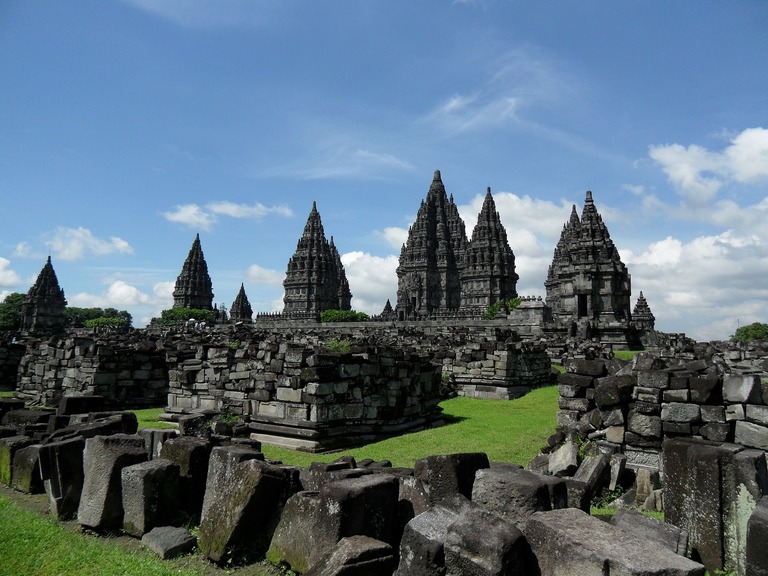 Prambanen Ausblick auf Prambanan